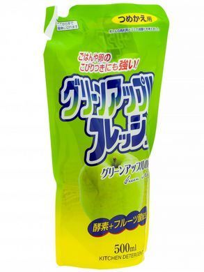 Рідина для миття посуду Rocket Soap Fresh, аромат зелене яблуко, запасний блок, 500 мл (091055) 091055 - постачальник японських та корейських товарів для дому, здоров'я і краси Pikami