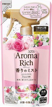 Кондиціонер спреї для білизни Lion Diana Aroma Rich, ароматом троянд, м'яка упаковка, 250 м'який упаковка(248484) 248484 - постачальник японських та корейських товарів для дому, здоров'я і краси Pikami