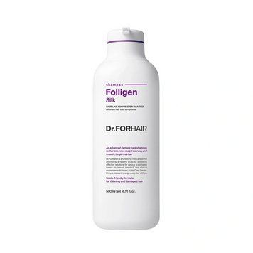 Шампунь для сухого та пошкодженого волосся Dr.FORHAIR Folligen Silk Shampoo,500 мл (532660) 532660 - постачальник японських та корейських товарів для дому, здоров'я і краси Pikami