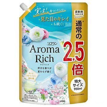 Кондиціонер для білизни з квітковим ароматом, LION Aroma Rich Sarah 950 мл 292449 - постачальник японських та корейських товарів для дому, здоров'я і краси Pikami