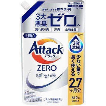 Рідкий засіб для прання Attack ZERO, КАО, змінний блок 810 г 435552 - постачальник японських та корейських товарів для дому, здоров'я і краси Pikami