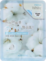 3W CLINIC Fresh White Mask Sheet Маска тканинна для обличчя освітлююча, 1 шт 23 мл (370112)