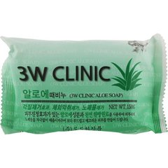 3W CLINIC Aloe Dirt Soap Мило очищаюче для обличчя і тіла з екстрактом алоє, 150 г (130066)