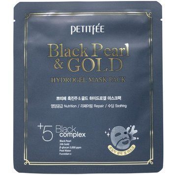 Гидрогелевая маска для лица c черным жемчугом Petitfee Black Pearl & Gold Hydrogel Mask Pack(850207)850207 &ndash; поставщик японских и корейских товаров для дома, здоровья и красоты Pikami