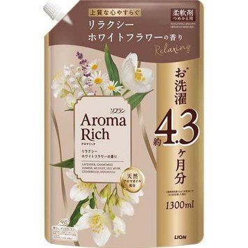 Запасний флакон Soflan Aroma Rich з розслаблюючим ароматом білих квітів, 1300 мл (375173) 375173 - постачальник японських та корейських товарів для дому, здоров'я і краси Pikami
