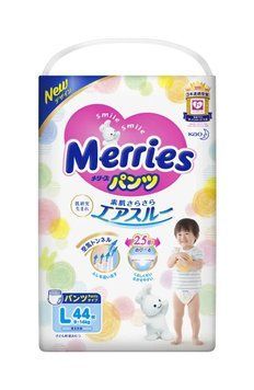 Підгузки-трусики Merries, розмір L, 9-14 кг, упаковка 44 шт. (230638) 425874 - постачальник японських та корейських товарів для дому, здоров'я і краси Pikami