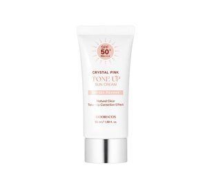 Крем тонуючий сонцезах Пінк Тон Ап Doori Cos Crystal Pink Tone Up Sun Cream 50 ml / SPF 50 + PA ++ 00032 - постачальник японських та корейських товарів для дому, здоров'я і краси Pikami