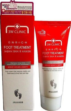 «3W Clinic» Enrich Foot Treatment Крем для ног Увлажнение и Питание, 100 мл(285306)