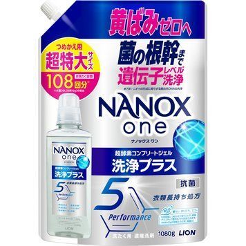 Рідкий засіб для прання NANOX ONE Cleaning Plus, Lion, змінний блок 1080 г (375395) 375395 - постачальник японських та корейських товарів для дому, здоров'я і краси Pikami