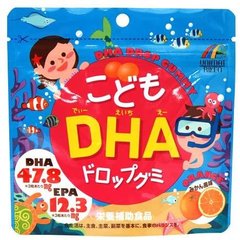 Жувальні вітаміни Омега-3 DHA с зі смаком апельсину, DHA Drop Gummy For Kids, Unimat Riken 90 шт. (440927)