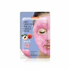 Киснева тканинна маска Purederm Deep Purifying Pink O2 Bubble Mask Peach (193255)