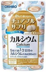 Жувальний кальцій зі смаком кави з молоком на 30 днів Orihiro 150 шт (256665)